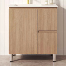 Byron 750mm Light Oak Freestanding Vanity with Removable Kickboard